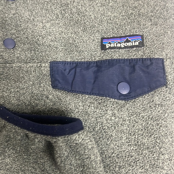 Patagonia Synchilla Fleece Snap T Womens Jacket -Gray & Blue Trim Sz XL - Picture 4 of 6